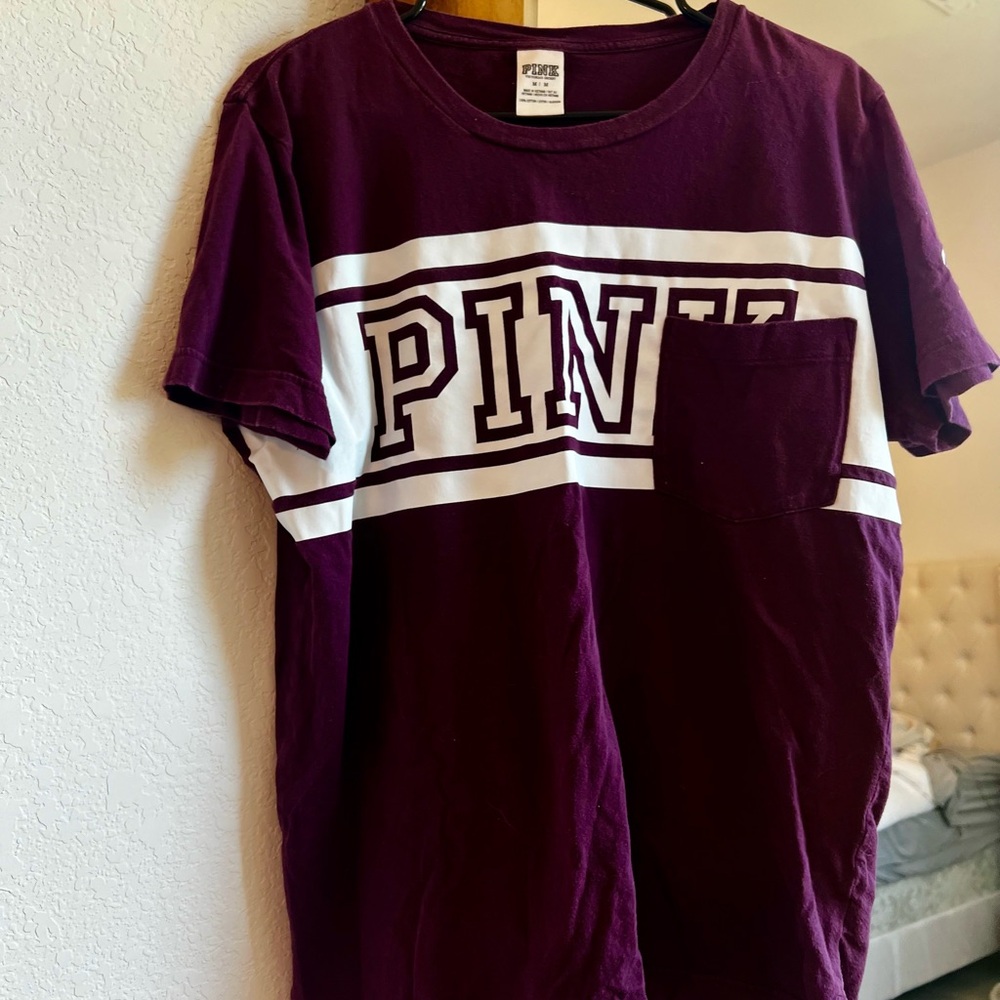 PINK Victoria's Secret Maroon Tee